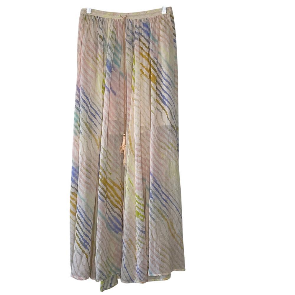FREE PEOPLE TRUE TO YOU MULTICOLOR SHEER MAXI SKIRT SIZE XS/TP